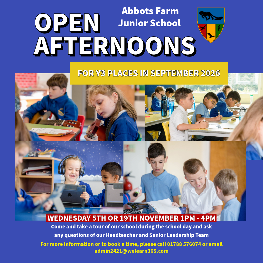 Open Afternoons for Y3 places in September 2026